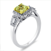 1.84ct.tw. Diamond Ring. Cushion Fancy Yellow 1.24ct. GIA Certified 18KWY DKR003310